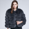 Winter Jacket Fox Fur Vest Real Leather Coat Natural Fur Fox Coat Furry Warm Fashion Stripe New Discount 2018 New Discount