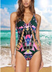 2018 Sexy Women One-piece Hollow Out Backless Block Padded Swimwear