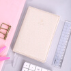 Deli deli leather simple solid color hand book book notebook cute travel plan Benmi white SZ603