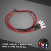 4 LED Lights Kit 2 White 2 Red for 110 18 Traxxas HSP Redcat RC4WD Tamiya