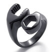 Hpolw Mens Biker Punk Silver 316L Stainless Steel Spanner Wrench Ring Mechanic Mechanical Tool Wholesale fashion ring