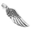 Hpolw Mens Stainless Steel Pendant Necklace Silver Feather Angel Wing Punk Rock -with 23 inch Chain