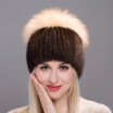 Real knitted water leopard fox fur hat womens winter mink fur hat female Russia warm cap 2018 new womens fur hood DHY17-07