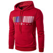 Fashion Mens Casual Tops Print Pullover Sweaters Pockets Drawstring Hoodies