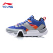 Li Ning childrens shoes mens childrens basketball shoes Li Ning cloud bottom shock absorption wear support professional basketball shoes childrens sports shoes YKBM003-1 crystal blue 355