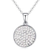Female Ladies Necklace Fashion Women Jewelry Crystal from Austria Round Pendant Necklace Classic Party Accessories White Gold Plat