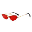 SHAUNA ins hot sales Double Bridges Women Rimless Cat Eye Sunglasses Popular Men tint Clear Red Purple Tea lady Sun Glasse UV400