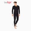 INTERIGHT Qiuyi Qiuku 50S long-staple cotton spandex comfortable warm male V-neck suit ingenuity to create Jingshu cotton craft gray XL
