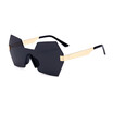 SHAUNA Fashion Integrated Reflective Lens Women T-Show Sunglasses Cool Men Rimless Green Mirror Sun Glasses