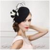 Lady new arrival fashion hats women England bowler hat short eaves female 100 wool hat wedding cap church hat B-1277