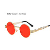 SHAUNA Classic Punk Styles Women Round Sunglasses Fashion Hollow Out Legs Men Clear Red Lens Shades UV400