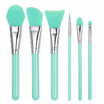 6pcs Silicone Makeup Brush Set Facial Mask Foundation Brushes Cosmetic Eyeshadow Eyebrow Brush Kit With Plastic Handle Purple