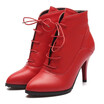 IDIFU Womens Sexy Pointed Toe Lace-up Booties Stiletto High Heel Platform Short Ankle Boots Shoes