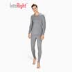 INTERIGHT thermal underwear male cashmere protein V-neck suit dark blue M