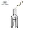 Jiayi wrought iron test tube vase Nordic style metal ornaments green radish hydroponic plant vase diameter 7cm height 18cm long neck type trumpet