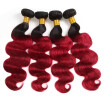 Brazilian Hair Ombre Hair Body Wave 4 Bundles Two Tone Human Hair Weave Extensions T1B99j