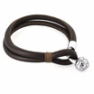 Double Layer Genuine Leather Football Charm Bracelet
