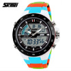 Skmei 1016 Young Men Sports Military Watch 2 Time Zone Digital Quartz Led Watch