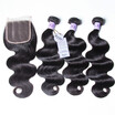 UNice Hair Kysiss Virgin Human Hair Bundles with Closure Free Part Brazilian Hair Weave Body Wave 3 Bundles with Closure 8-30