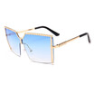 SHAUNA Oversize Half Frame Women Square Sunglasses Fashion Men Integrated Gradient Lens Shades UV400