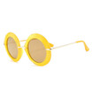SHAUNA Oversize Faceted Frame Women Round Sunglasses Popular Ladies Gradient Lens Shades UV400