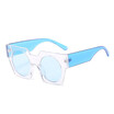 SHAUNA Oversize Women Square Sunglasses Amazing Laser Printing Round Mirror Lens Men Glasses UV400