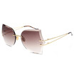 SHAUNA Oversize Women Rimless Sunglasses Hollow Out Metal Legs Fashion Ladies Gradient Lens Shades UV400