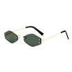 SHAUNA Fashion Rimless Women Diamond Sharp Sunglasses Popular Men Clear Red Lens Shades UV400