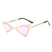 SHAUNA Metal Frame Women Cat Eye Sunglasses Fashion Men Triangle Clear Red Lens Glasses UV400