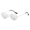 SHAUNA Classic Stainless Steel Frame Ladies Pink Reflective Oval Sunglasses Retro Men Mirror Coating Shades UV400