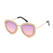 SHAUNA Venetian Pearl Decoration Fashion Women Cat Eye Sunglasses Heavy Metal Frame Ladies Gradient Lens Shades UV400