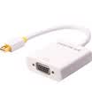 Yamazawa SAMZHE ZJX-150 Mini DP to VGA Converter Mini Displayport Cable MacBook Lightning Interface Projector White