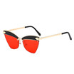 SHAUNA Fashion Half Frame Women Cat Eye Sunglasses Retro Ladies Glasses UV400