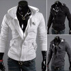 Hooded Cotton Plain Long Sleeve Zipper Mens Jackets