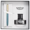 Hero HERO 120 gold-plated grid pen cap 12K gold tip pen ink pen gold pen ink gift box lake blue