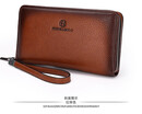 NovelTeez New thick version of large capacity mens clutch bag Korean version of casual long wallet leather wallet