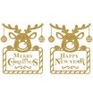 Winter Christmas Day Gold Glittering Wall Sticker Window Glass Door Removable Sticker Home DIY Decoration