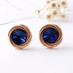 Factory retail shop selling wedding ear clip clip earrings modern women jewelry colored glass