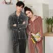 City Beauty Xing Zhaolin with the same paragraph pajamas autumn&winter long-sleeved home service men&women velvet open couples set deep bean paste L