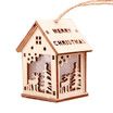 Christmas Decorative LED Light Wooden House Luminous Cute Christmas Tree Hanging Ornaments Xmas Festival Holiday Decorations Gifts