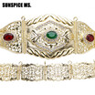 SUNSPICE MS Bohemia Women Ethnic Wedding Body Jewelry Waist Chain Belt Waistband Gold Color Adjust Length Turkish Flower Bijoux