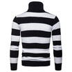 AOWOFS new mens high lapel pullover slim sweater foreign trade striped knit bottoming shirt YM008