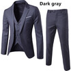 AOWOFS New European Slim Business Casual Suits three-piece Sports Coat Vest Suit Pant Groom Groomsmen wedding one button suits S-6XL