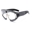 SHAUNA Venetian Pearl Decoration Oversize Women Sunglasses Fashion Men Red Lens Shades UV400