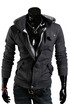 Fake 2 Collars Lapel Zip-Front Hoodie