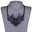 Fashion exaggerated retro metal hollowed plum Necklace collar chain