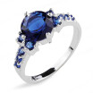 Aiyaya White Gold Filled Vintage Jewelry Blue Sapphire Ring Cubic Zircon Female Ring Wedding Band