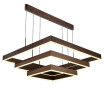 Baycheer HL487479 Dark Brown Linear Island Aluminum 1 Tier Warm Light LED Square LED Chandelier in Acrylic Shade