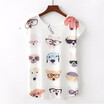 Summer Novelty Women T Shirt Harajuku Kawaii Cute Style Nice Cat Print T-shirt