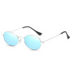 SHAUNA Classic Stainless Steel Frame Ladies Pink Reflective Oval Sunglasses Retro Men Mirror Coating Shades UV400